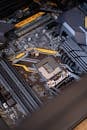 Black and Gray Motherboard